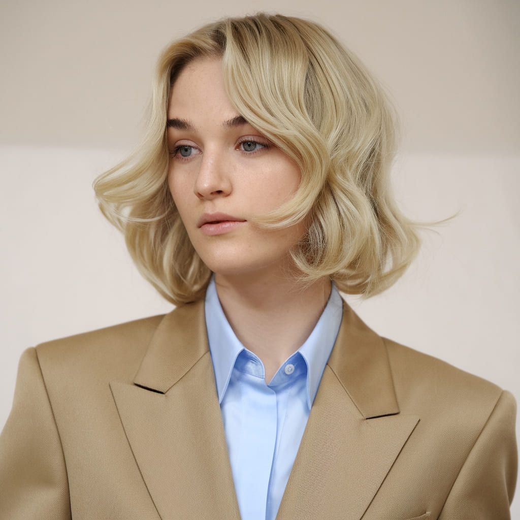 Blonde Bob with Soft Waves