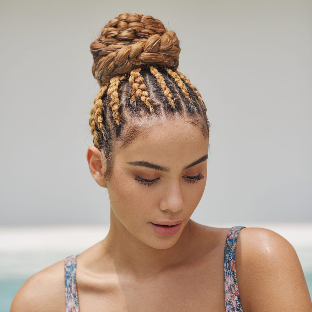 Braided Bun For Swimming