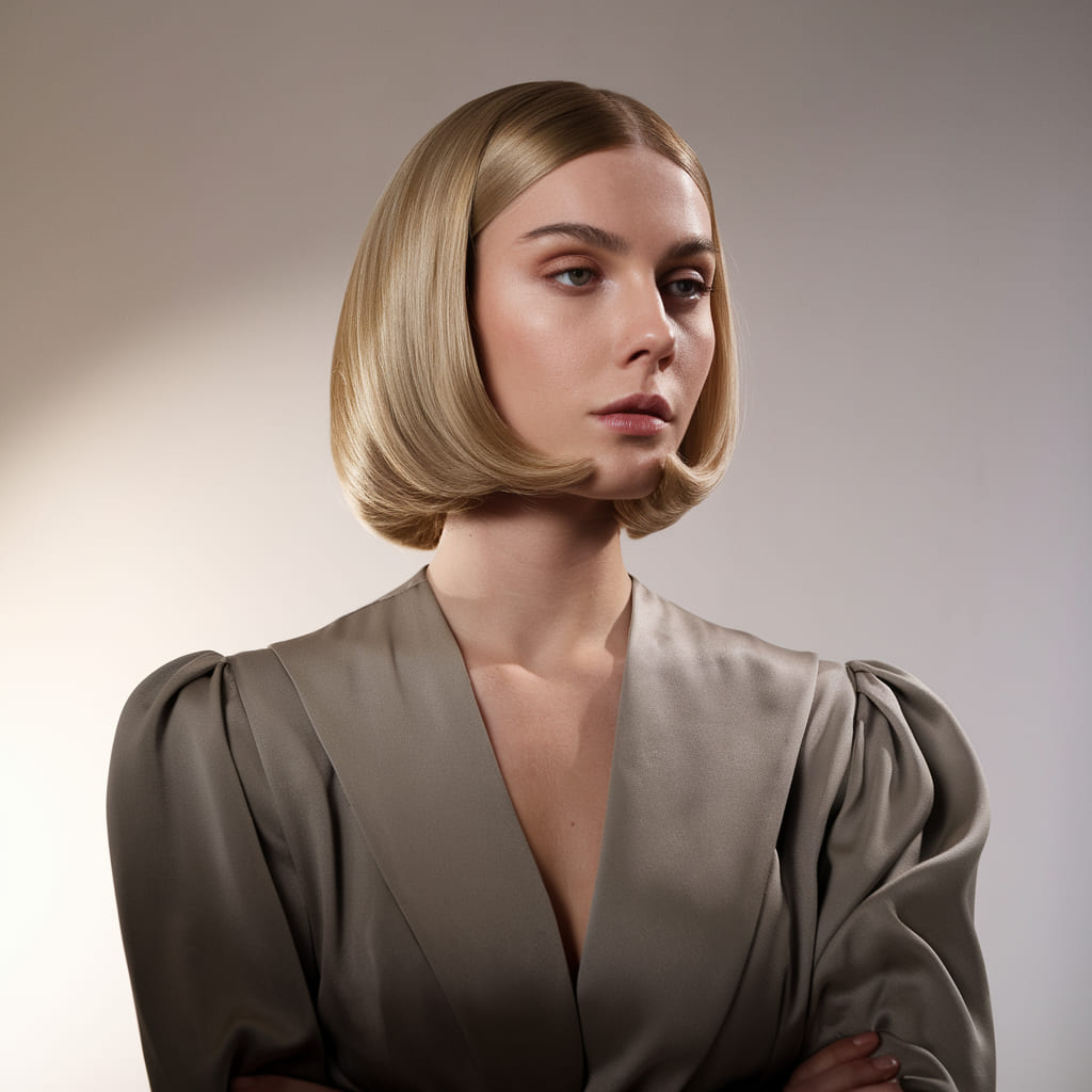 Center Parted Sleek Bob