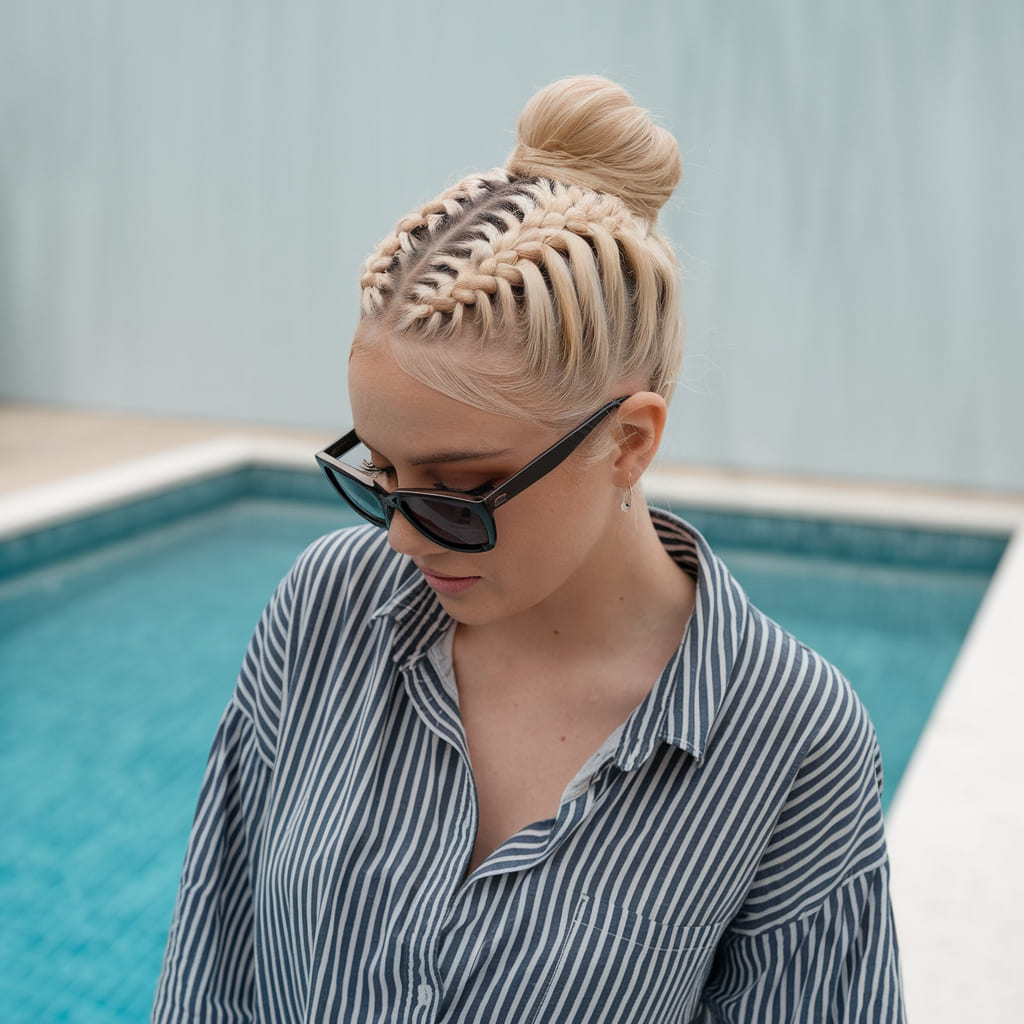 French Braid with Bun