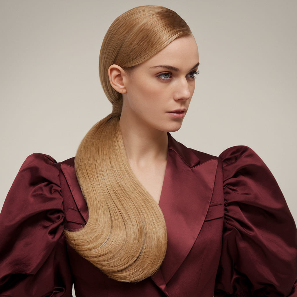 Sleek Low Blonde Ponytail