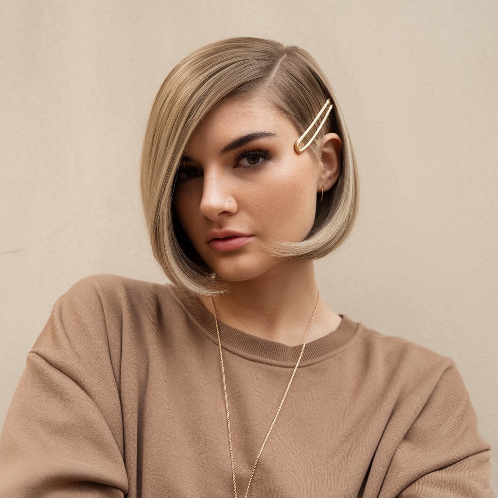 Sleek Short Hair With Accessories