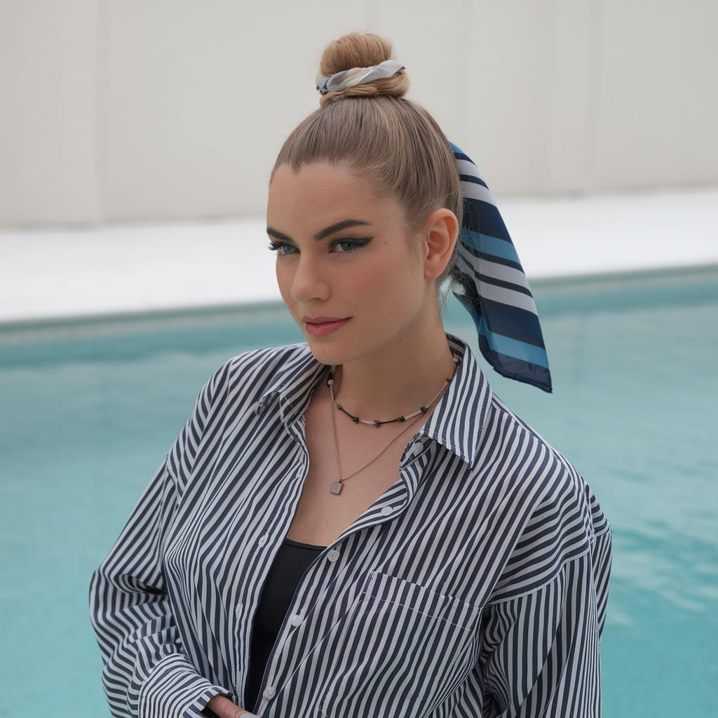 Top Knot with Scarf