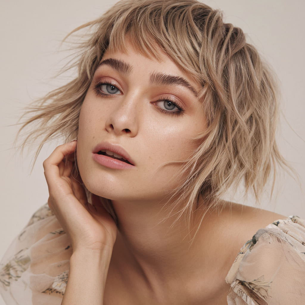 Boyish Cut with Wispy Bangs for Softness