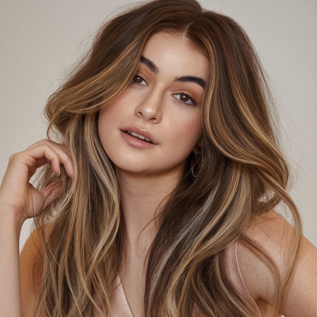 Effortless Loose Waves with Honey Highlights