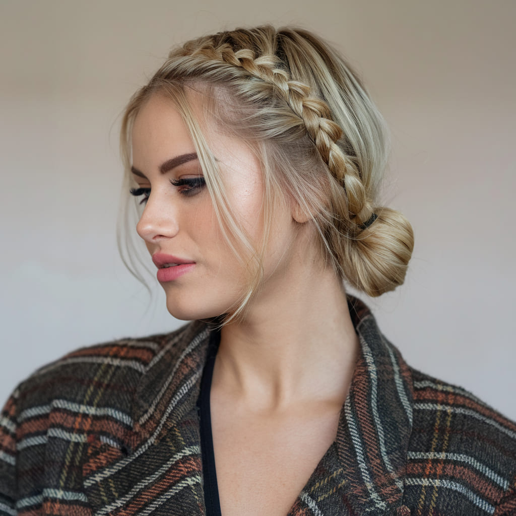 Side Braid Bun Combo