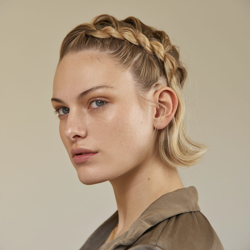 Simple Twisted Half Up Short Style