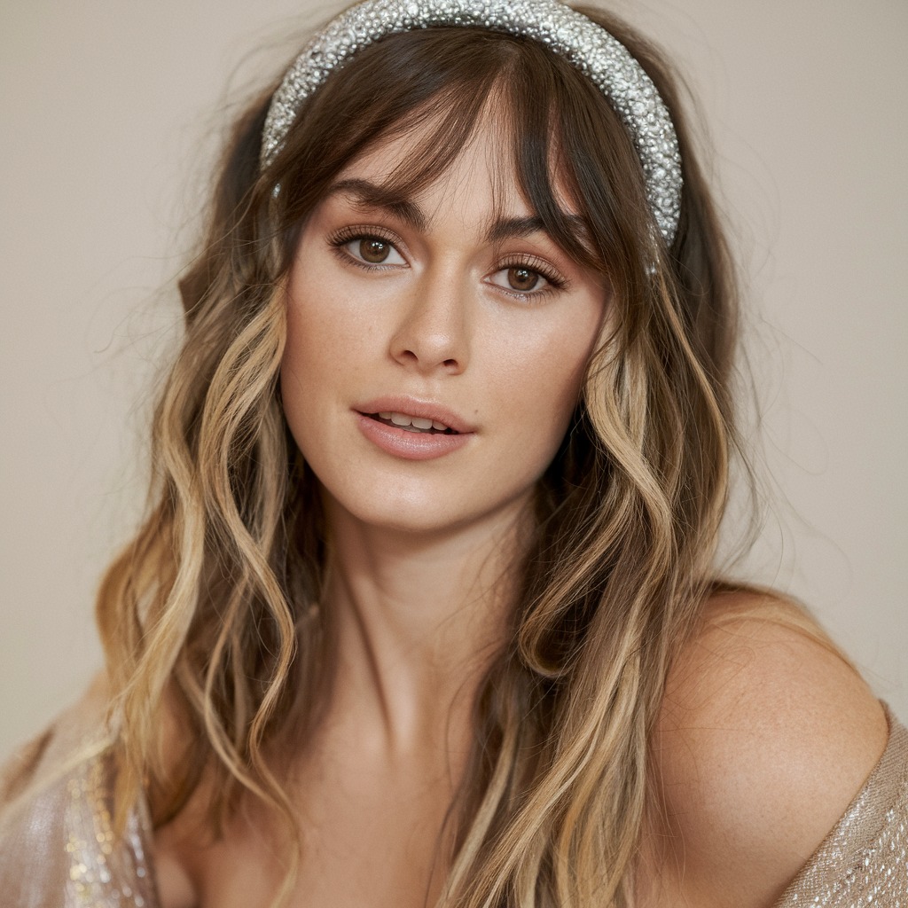 Wavy Hair with Sparkly Headbands