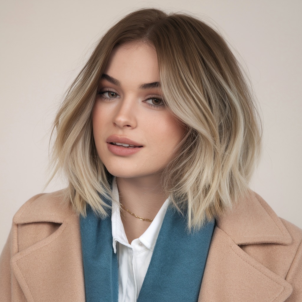 Classic Bob with Ashy Blonde Balayage