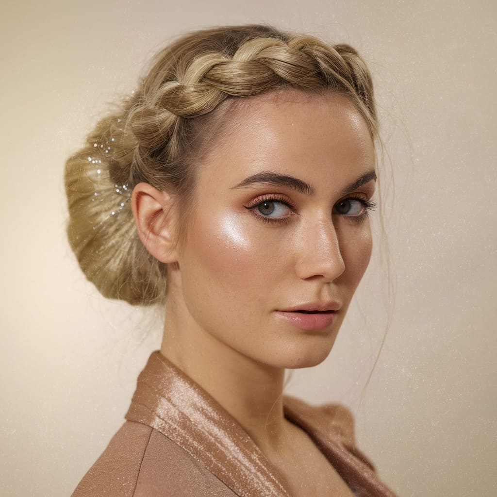 Classic French Twist with Glitter Spray