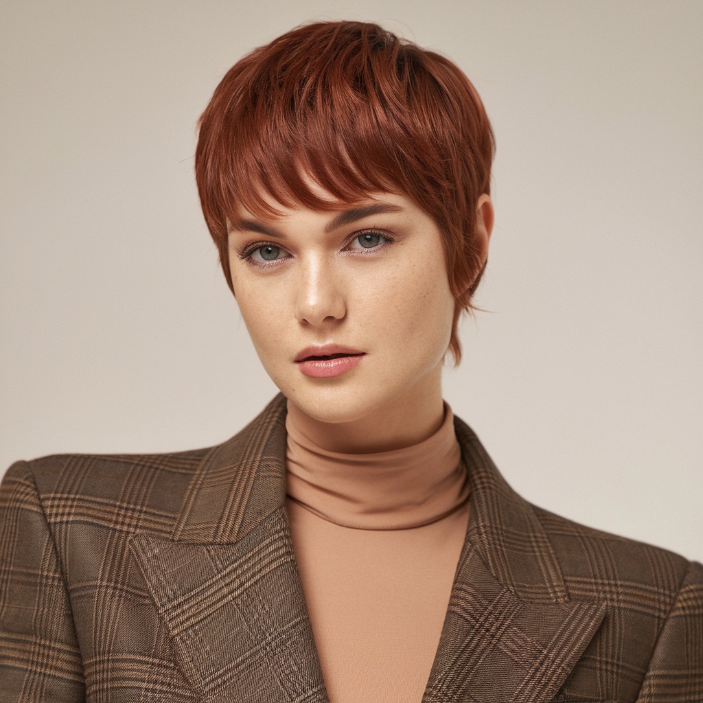 Deep Auburn Copper for Short Pixie Cut