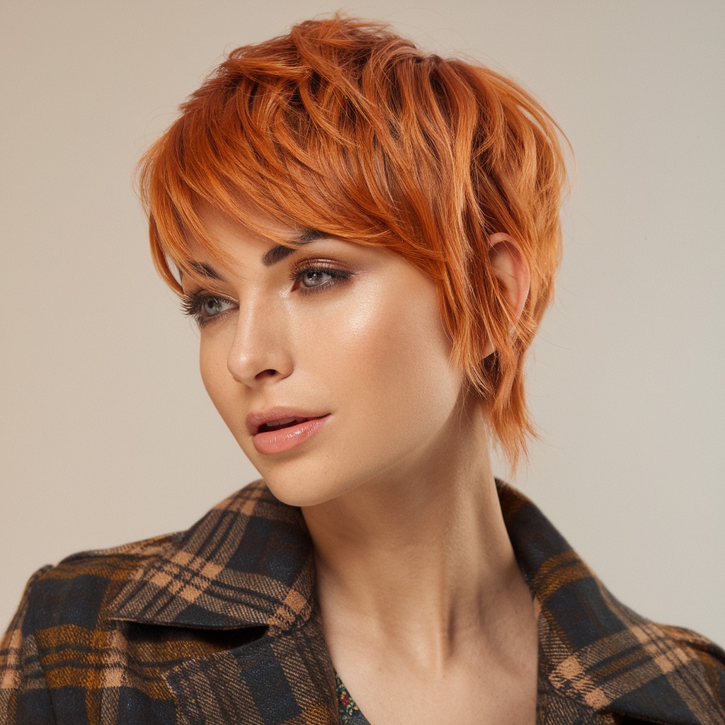 Vibrant Copper Pixie with Underlights